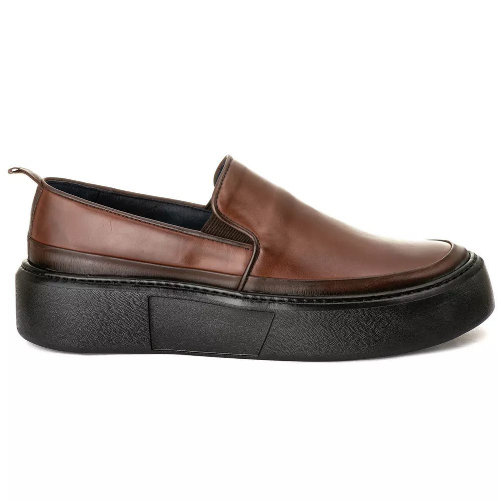 Tenis sneaker Couro legitimo masculino slip on everest 2815
