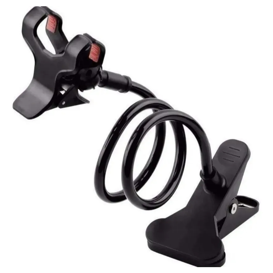 Suporte Articulado para Celular 360º – Mesa, Cama, Universal, Flexível com Garra