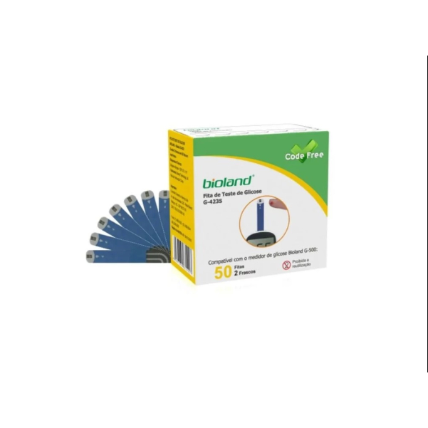50 Tiras Bioland ou Kit Medidor de Glicose 25 fitas 25 lancetas G-425-3 Bioland
