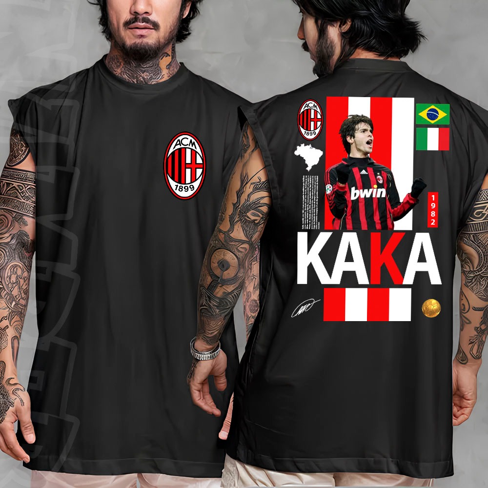 Camiseta regata machao oversized masculino jogador de futebol kaka lenda milan Longline algodao unissex