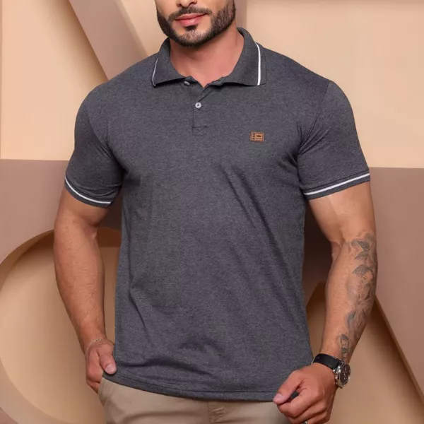 Camisa Básica Gola Polo Camiseta Masculina Tamanho Padrão alta Qualidade 100% Algodão