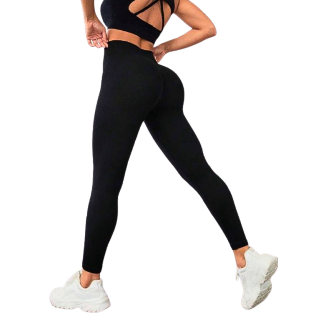 Legging Fitness  Academia Canelada Modeladora Cintura Alta – Efeito Levanta Bumbum