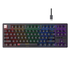 Teclado Gamer Mecânico Com Fio Havit KB892L RGB Switch Blue Usb Preto