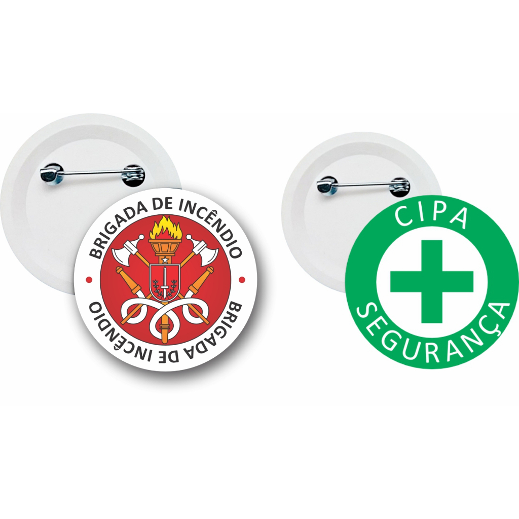 kit 10 botons CIPA + 10 botons brigada de incêndio
