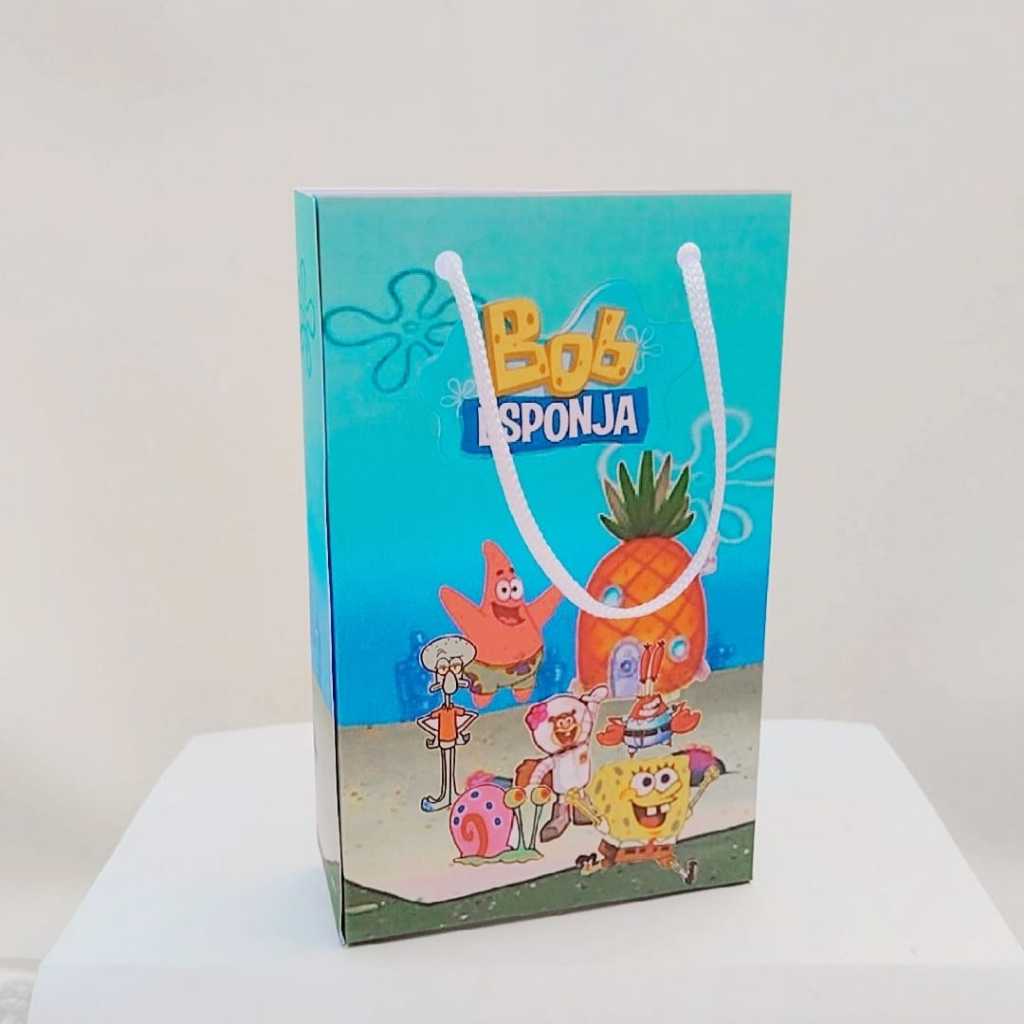 Kit Sacolinha Surpresa Personalizado BOB ESPONJA Lembrancinhas Aniversário PEGUE E MONTE
