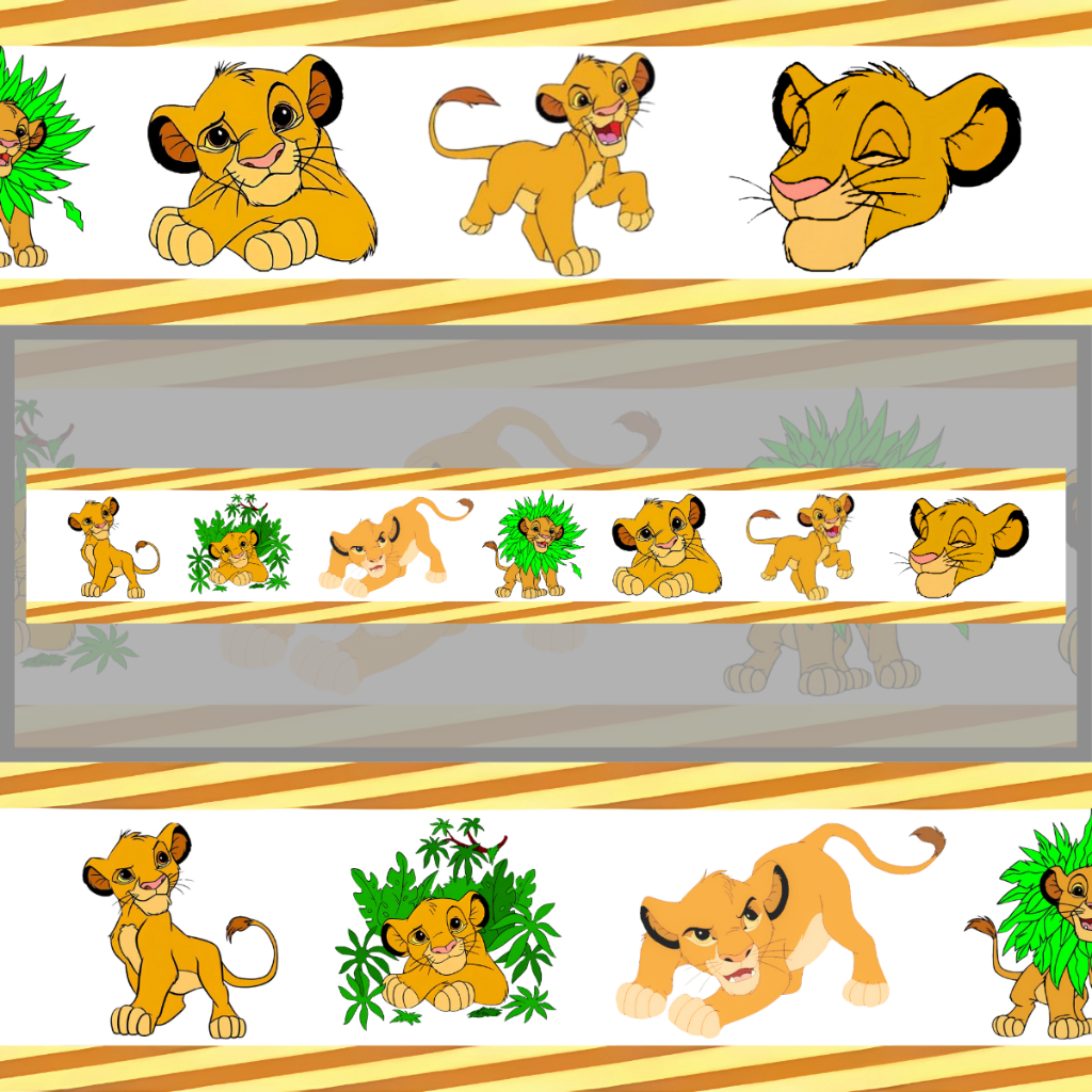 Faixa Decorativa Adesiva Infantil Simba Rei Leão Quarto de Cirança Faixinha Autocolante
