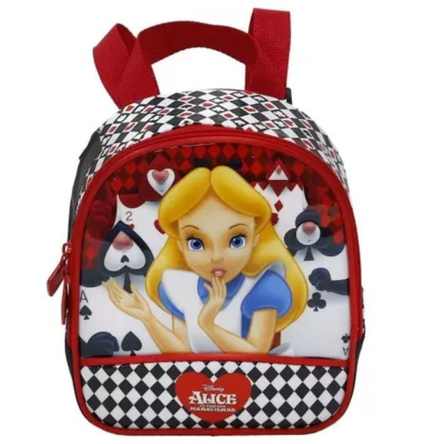 Lancheira Térmica Infantil Menina Alice no País das Maravilhas Embaralhada 7524  PRETO