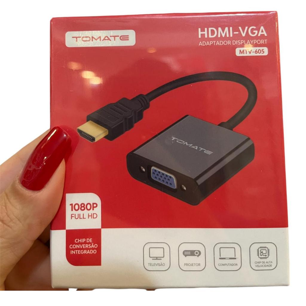 Conversor Adaptador De Vídeo HDMI Para VGA Tomate MTV-605