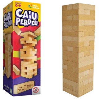 Jogo Caiu Perdeu Torre de Madeira 54 Peças Desenvolve Coordenação Motora Brinquedo em Oferta na Shopee