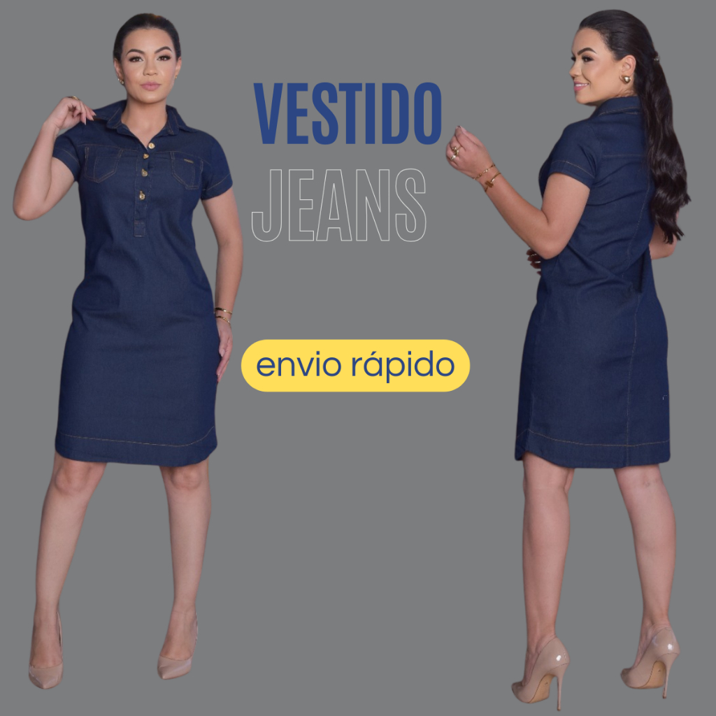 vestido jeans feminino soltinho, vestido feminino casual, vestido na moda feminina