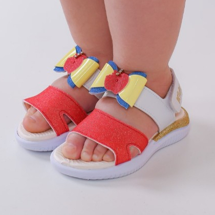 Sandália Infantil Menina Kidy Princesa Maçã Brilho Branca Vermelha em Oferta na Shopee