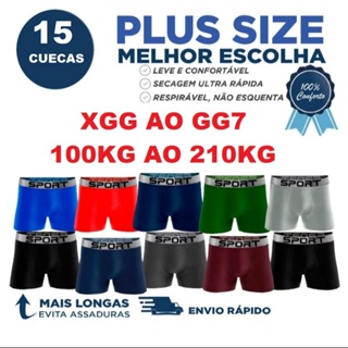 KIT 15 CUECA BOX PLUS SIZE MASCILINA BOXER XGG GG1 GG2 GG3 GG4 GG5 GG6 em Oferta na Shopee