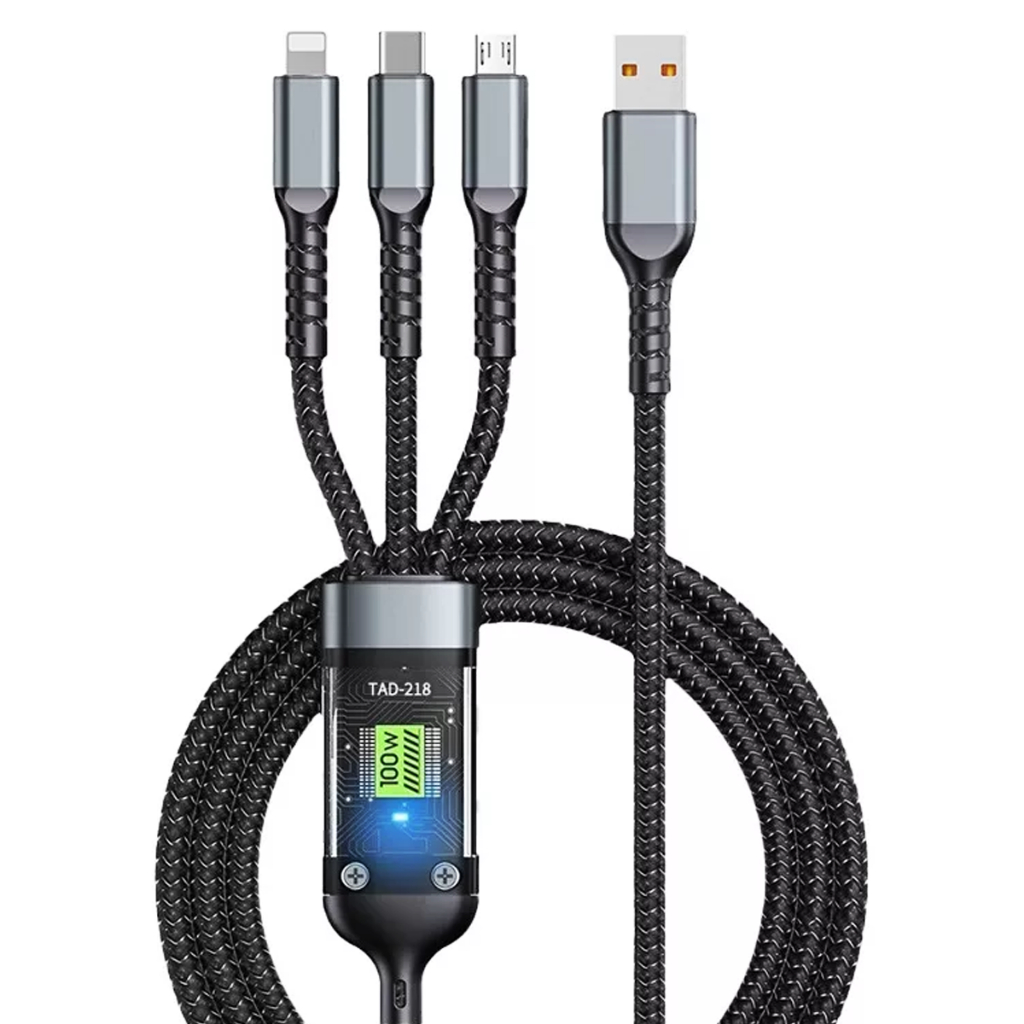 Cabo Carregador Turbo 3 em 1 Carregamento Rápido 100W Original Inova - Mobile & Gadgets