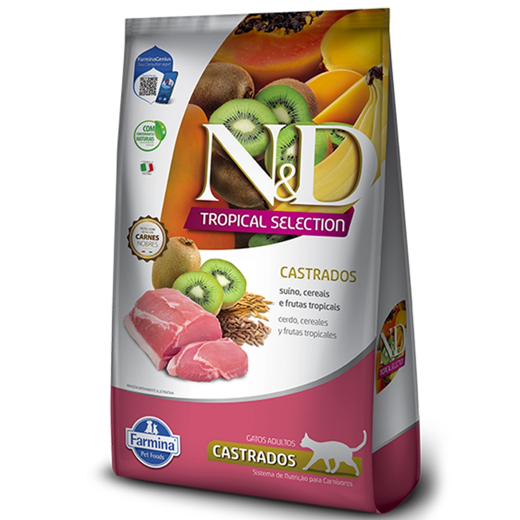 Ração Farmina N&D Gato Castrado Suíno/Frutas Tropicais 1,5kg em Oferta na Shopee