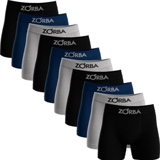 Kit 10 Cuecas Zorba Boxer Algodão Box Elástico Sem Costura Cueca Masculina Confortável Seamless 781 em Oferta na Shopee