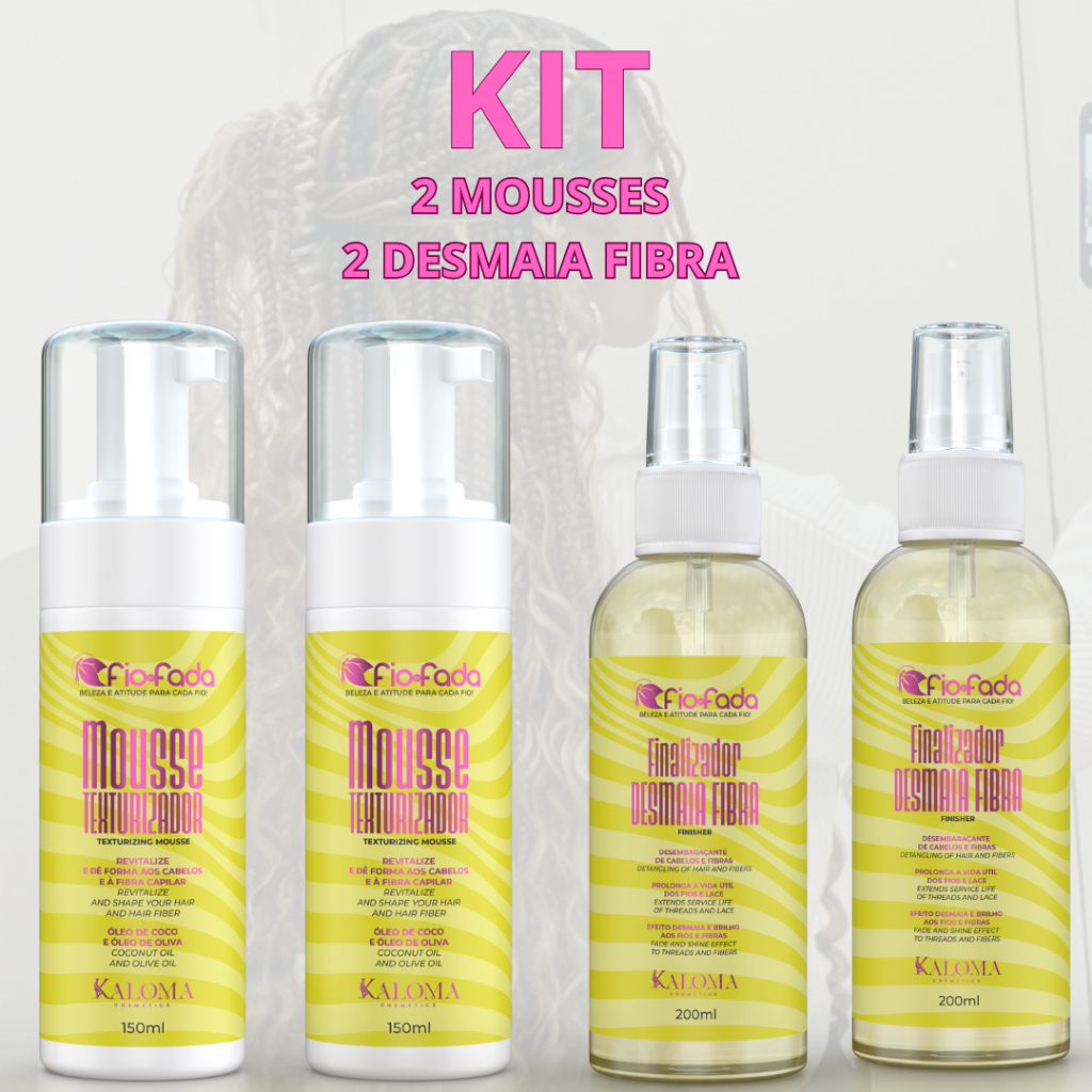 kit 2 mousses  + 2 desmaia fibra fio de fada Para Acabamentos de tranças e Penteados em Oferta na Shopee
