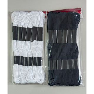 Kit De 2 Linhas Meada Para Bordado Ponto Cruz Com 06 Unidades BRANCA E PRETA em Oferta na Shopee