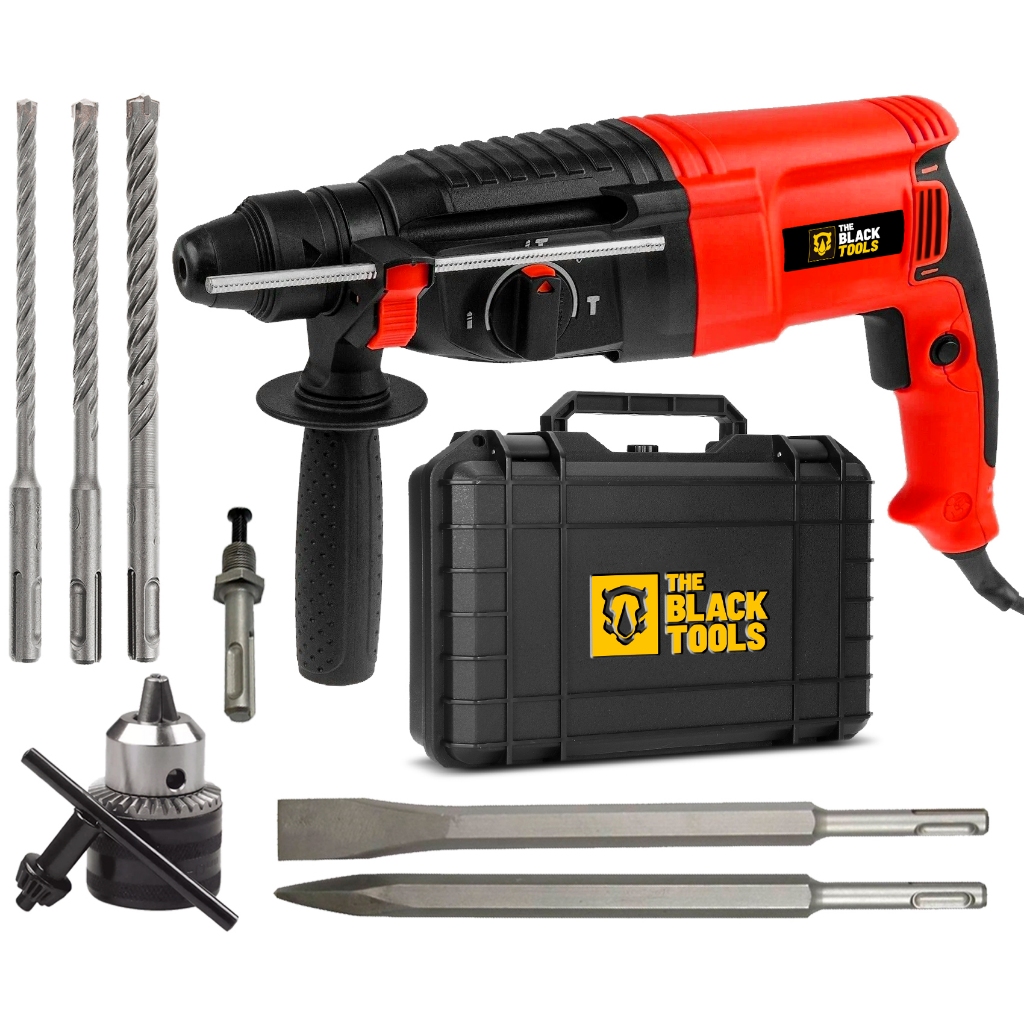 Martelete Perfurador Rompedor Professional 900w Sds Plus 3j Com Maleta E Acessorios The Black Tools em Oferta na Shopee