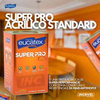 Tinta Acrílica Super Pro Parede Cobertura Fachadas Casa Cozinha Apartamento Quintal 18L Antimofo em Oferta na Shopee