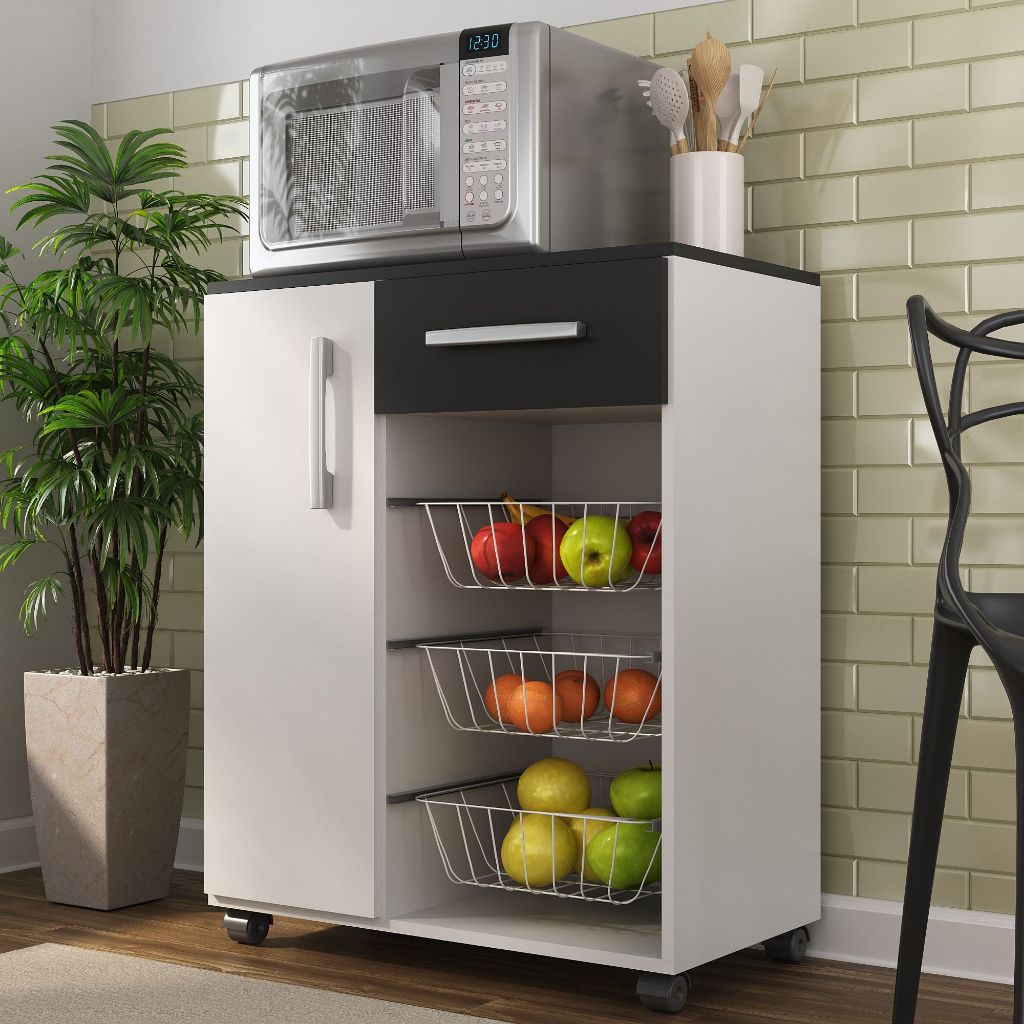Balcão Cozinha Prático Com 1 Portas 3 Cestos Fruteira Gaveta em Oferta na Shopee