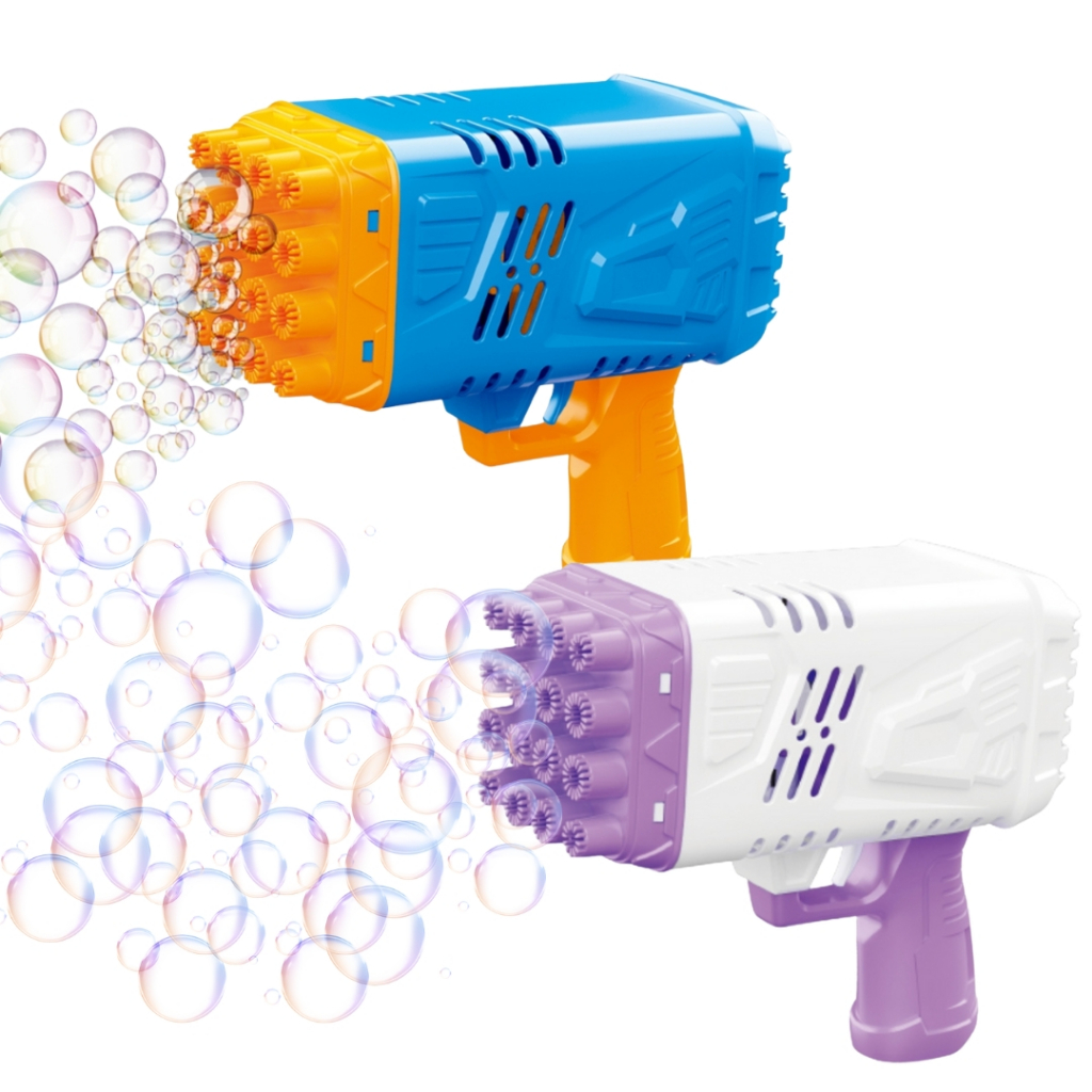 Brinquedo Máquina Bolha de Sabão 36 Bolhas Lança Automático Menino Menina