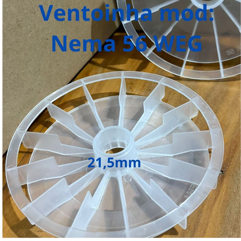 Ventoinha para Motor Weg Nema 56 18,5mm e 21,5mm