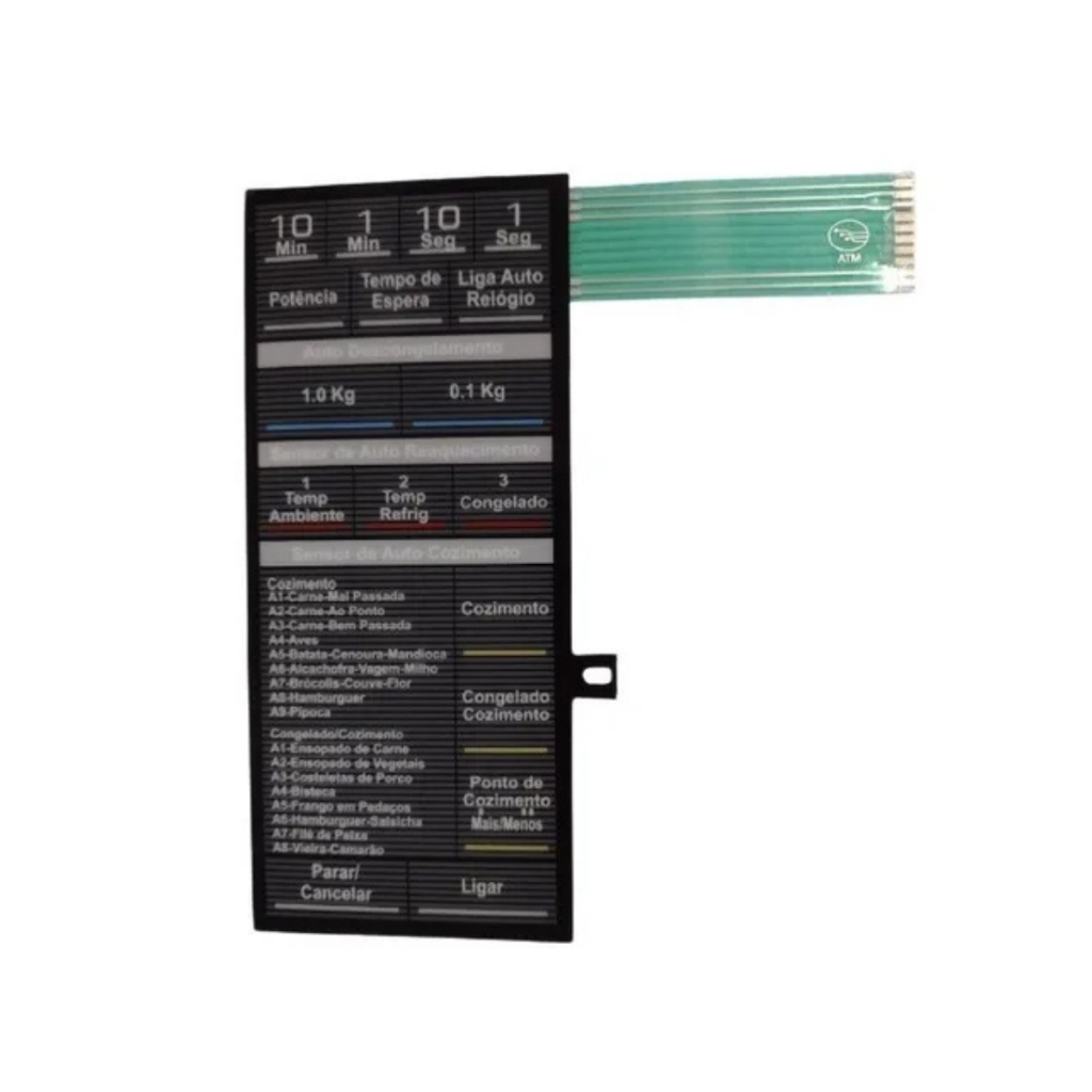 Membrana Adesiva Teclado Microondas Panasonic Nn 7809 Preta