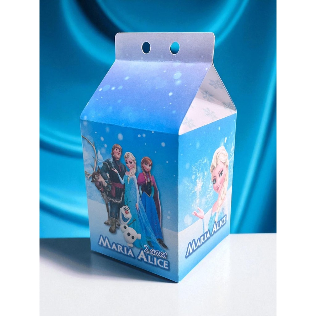 Caixinha Milk Frozen Personalizada Kit Festa Lembrancinha Princesa Princesas Rainha do Gelo