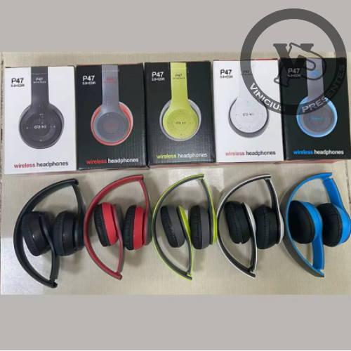 Fone P47 Headphone Sem Fio Estéreo Redução de Ruídos Bluetooth 5.0 Universal