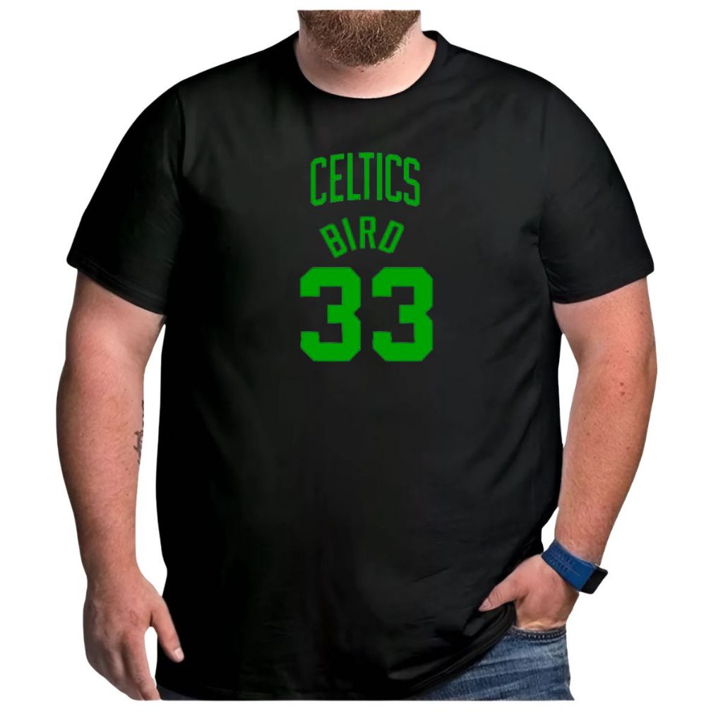 Camiseta Basquete Plus Size Boston 33 Retro Larry Bird
