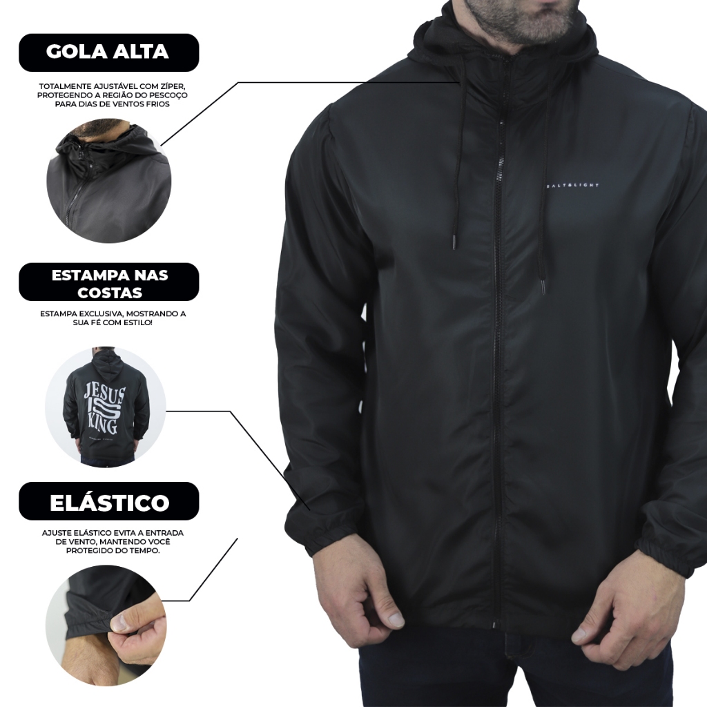 Corta Vento Masculino Streetwear Jesus is King Gos ...