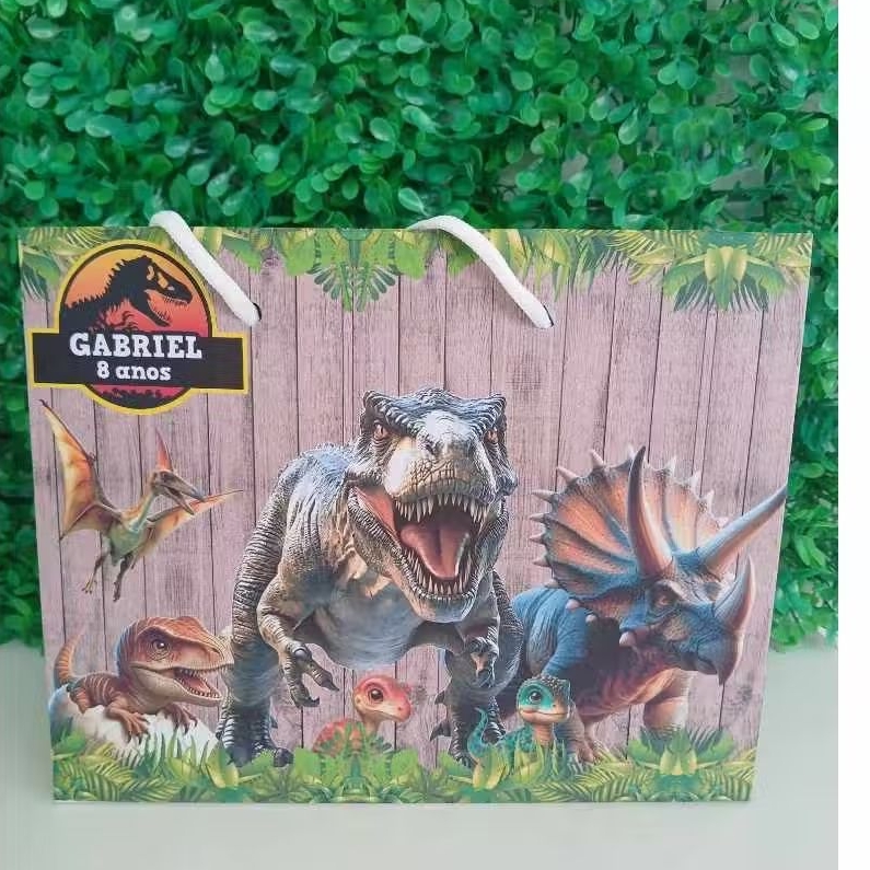 SACOLA JURASSIC PARK  DINOSSAURO ( PEGUE E MONTE ) personalizados de festa dinossauro lembrancinha de aniversario