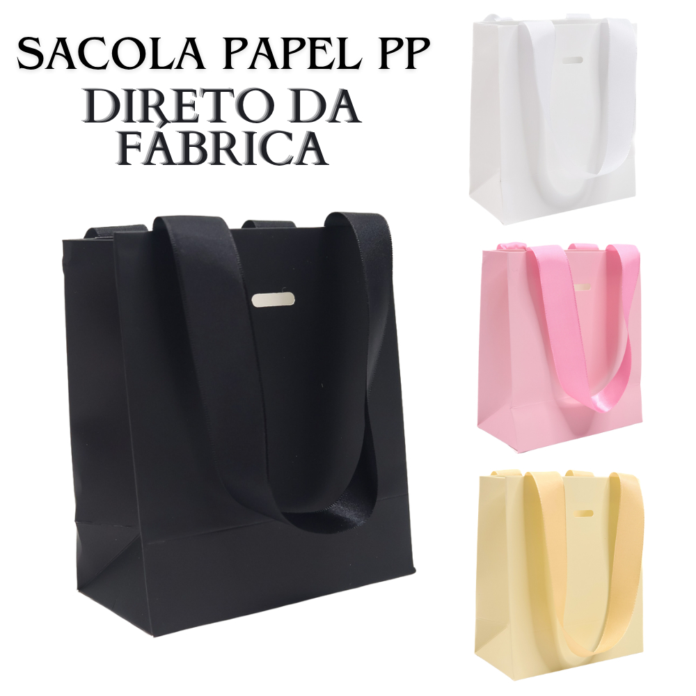 MINI SACOLA PAPEL 225GR  - PP 13X15X7CM - 20 UNIDADES em Oferta na Shopee