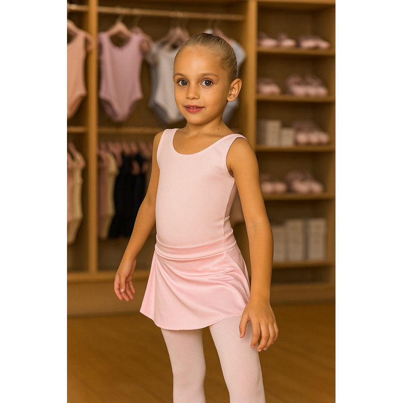 Bory + Saia/ Collant + Saia Polyprene Regata Infantil Para Bailarinas - Uniforme Bailarina