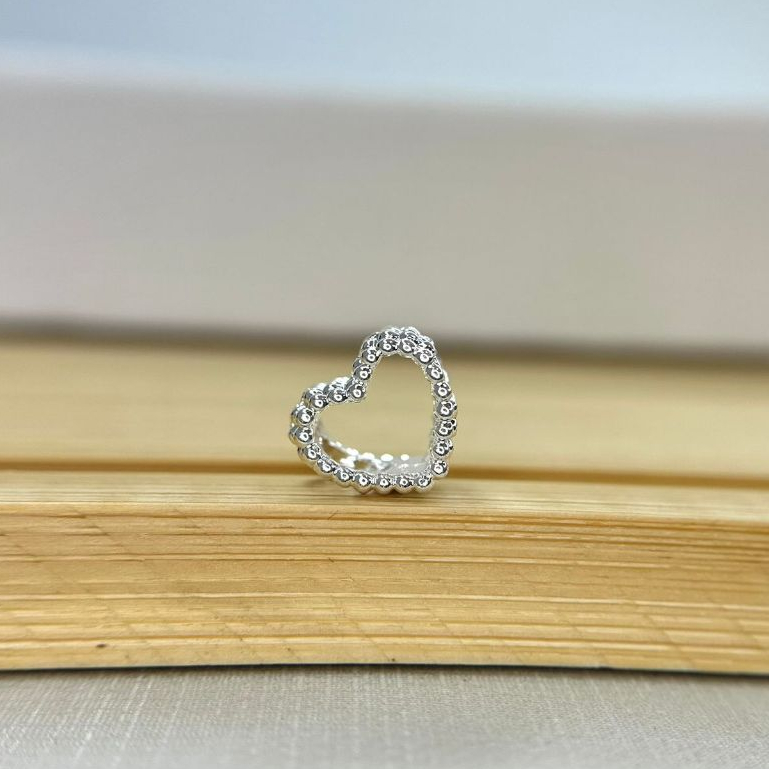 Berloque Separador coração vazado - banhado a prata, com garantia em Oferta na Shopee