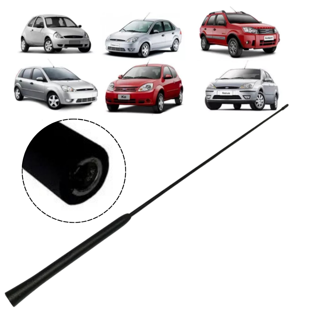 Haste Da Antena De Teto Dianteira M6 Ford Ka Fiesta Focus Ecosport Até 2015 em Oferta na Shopee