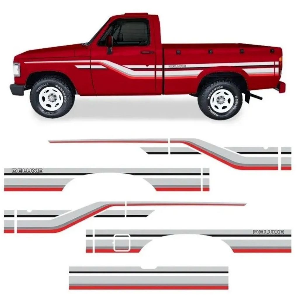 Adesivo Faixa Lateral Chevrolet D20 1990 - Cabine Simples