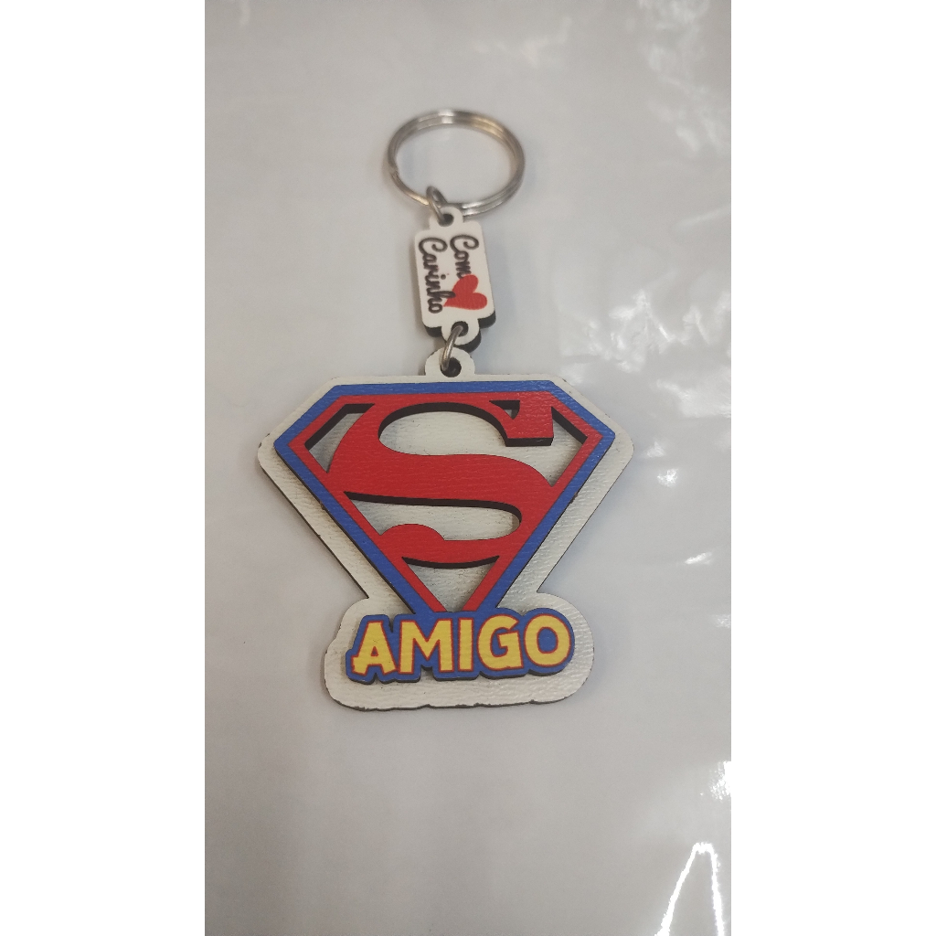 Chaveiro amigo lembrancinha pro seu super amigo chaveiro de MDF madeira