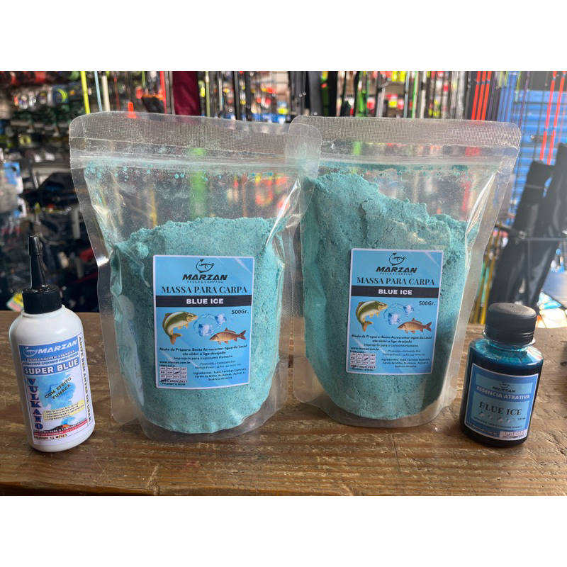 kit Carpa para pesca Blue Ice massa atrativo e essência