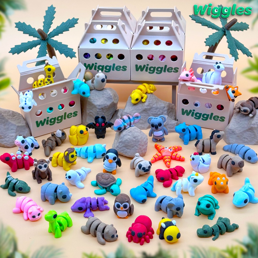 Wiggles Box - Caixa Surpresa com Mini Animais Lembrancinha Flexíveis Bixinhos Fidget em Oferta na Shopee
