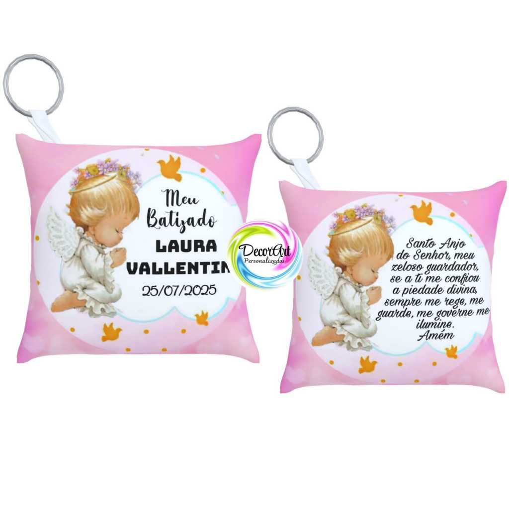 12 Almochaveiros batizado lembrancinha de batismo menina anjinha personalizados
