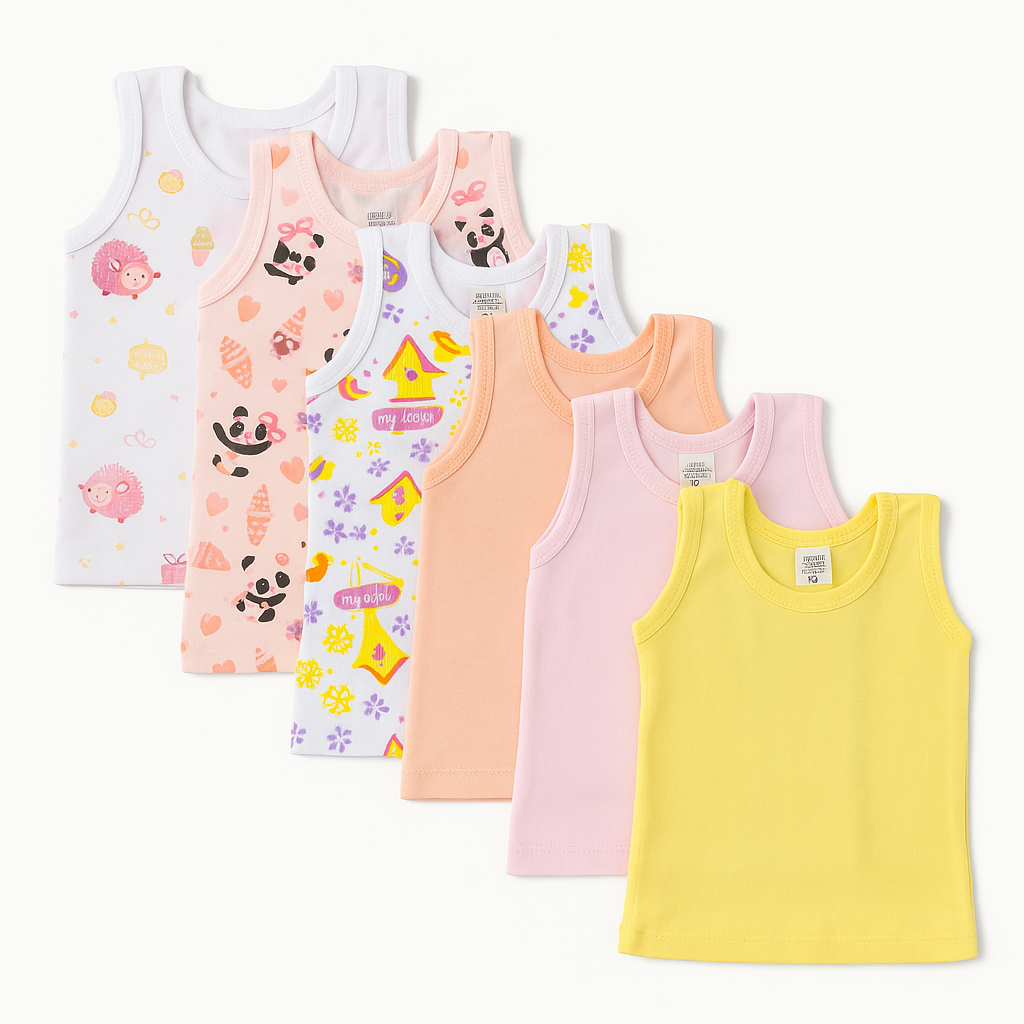 Kit 6 Camisetinha Camiseta Regata Bebe, P, M, G 1 a 3 anos em Oferta na Shopee