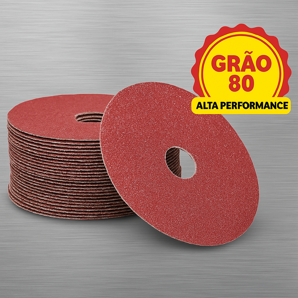 Disco de Lixa 115x22 mm Grão 80 Oxido de Alumínio  - Fertak