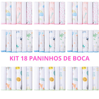 KIT 18 Panos de Boca Bebê (azul, rosa ou neutro) em Oferta na Shopee