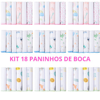 KIT 18 Panos de Boca Bebê (azul, rosa ou neutro)