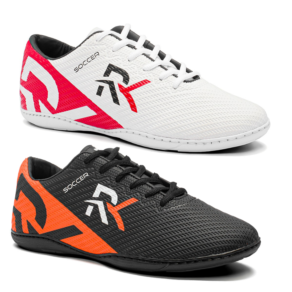 Kit 2 Chuteiras Masculina Futsal Esportiva Com Solado Costurado Super Confortável - Rk03