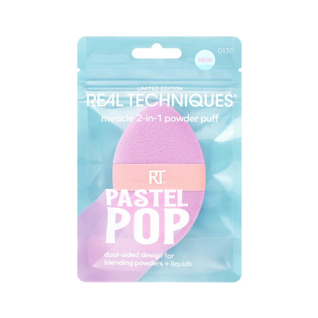 Real Techniques - Puff 2 em 1 Pastel Pop Miracle: Acabamento Perfeito e Suave em Oferta na Shopee