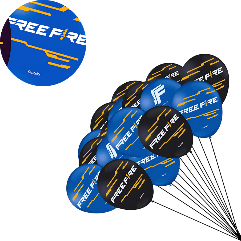 25~125 BALAO FREE FIRE GAMER FESTA  N°9 FESTCOLOR em Oferta na Shopee