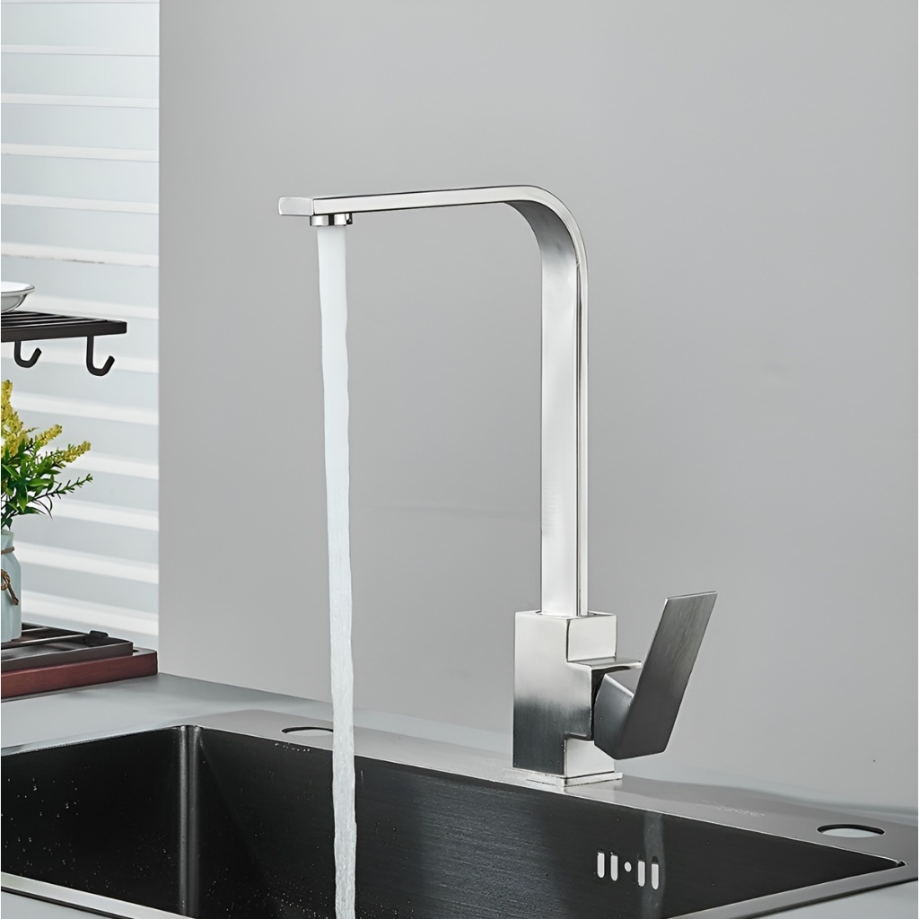 Torneira Slim L Misturador Monocomando Cozinha Bancada Luxo Rotação 360º