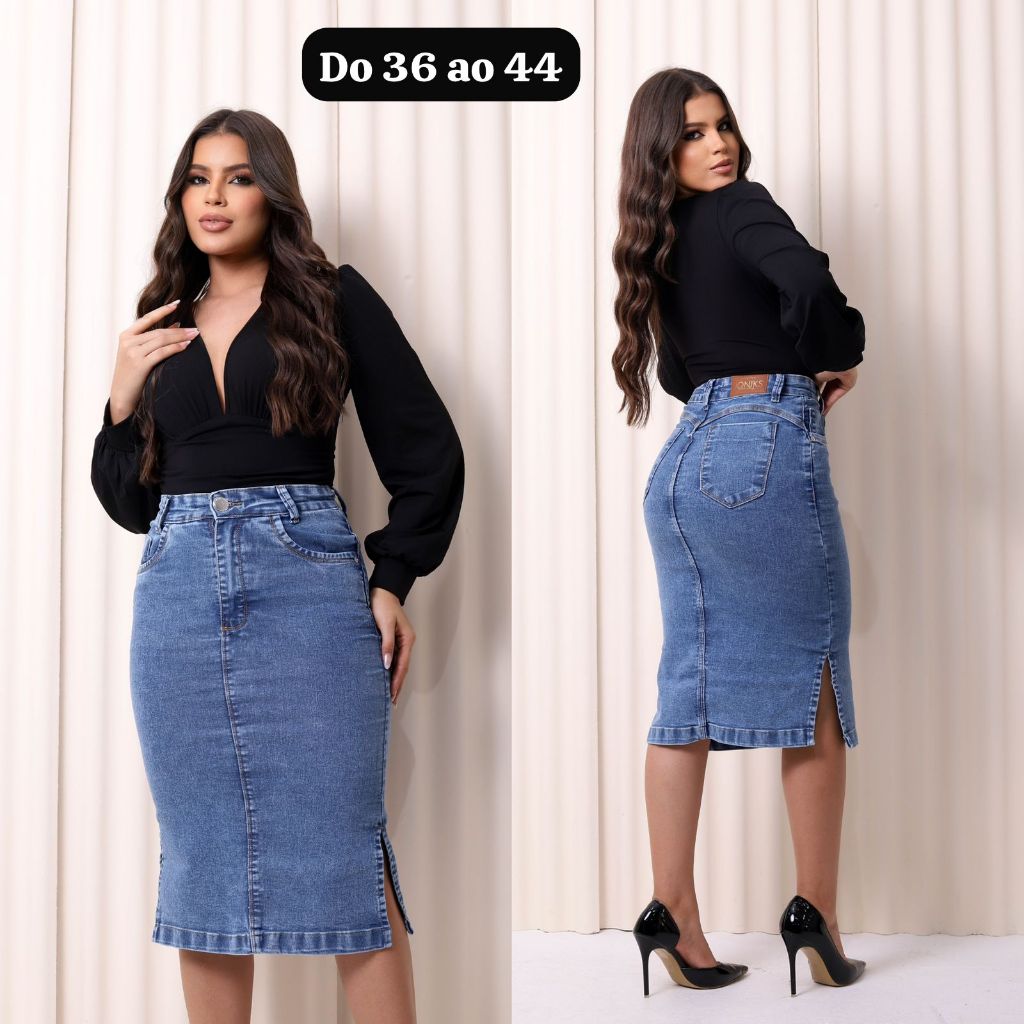 SAIA JEANS SECRETARIA MODA EVANGELICA COM ELASTANO em Oferta na Shopee